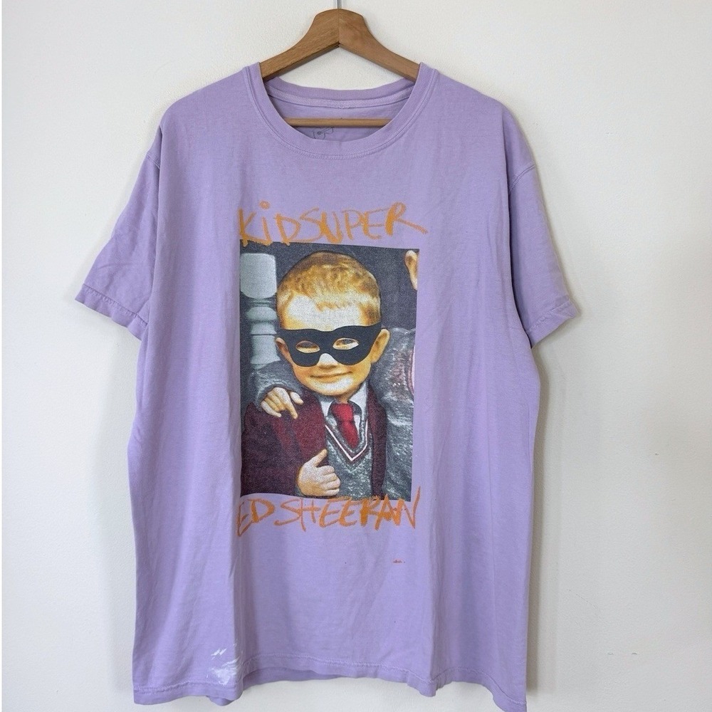 KidSuper Ed‎ Sheeran Collaboration Khalid Cardi B Purple Tee Shirt - Large